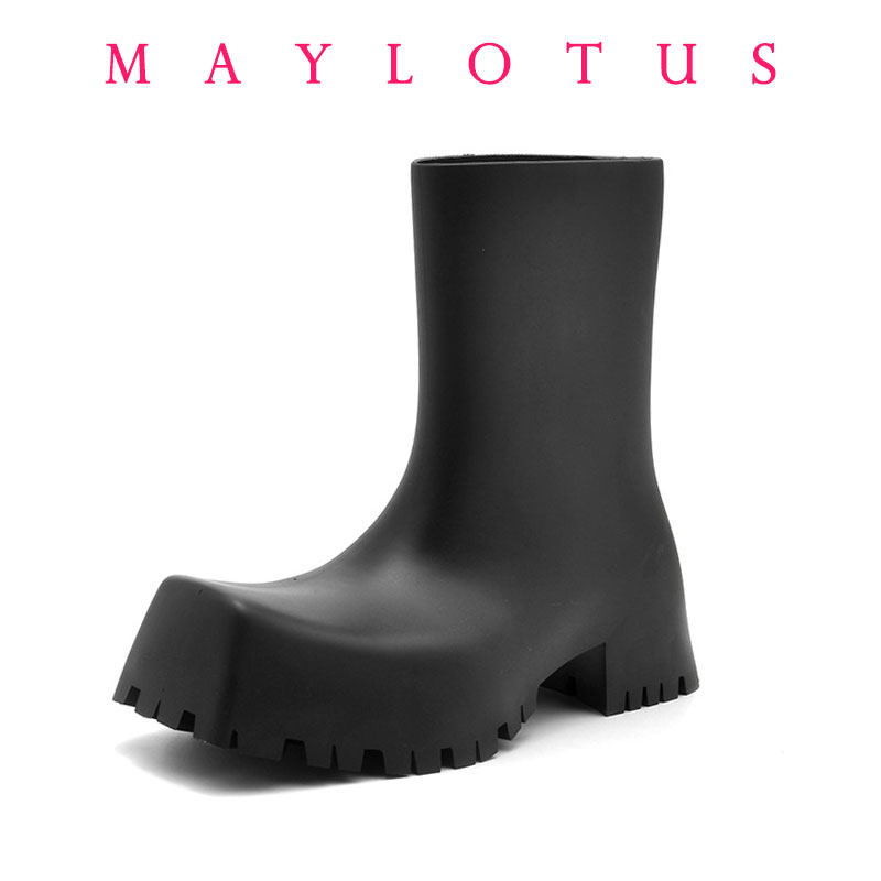 Men'S Shoes For Work - New Fashion Square Toe Thick Sole