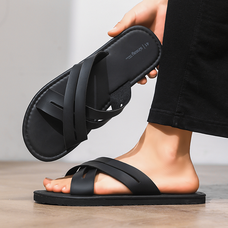 Men'S Shoes Hugo Boss - Men's Flat Bottom Sandals Casual Leather