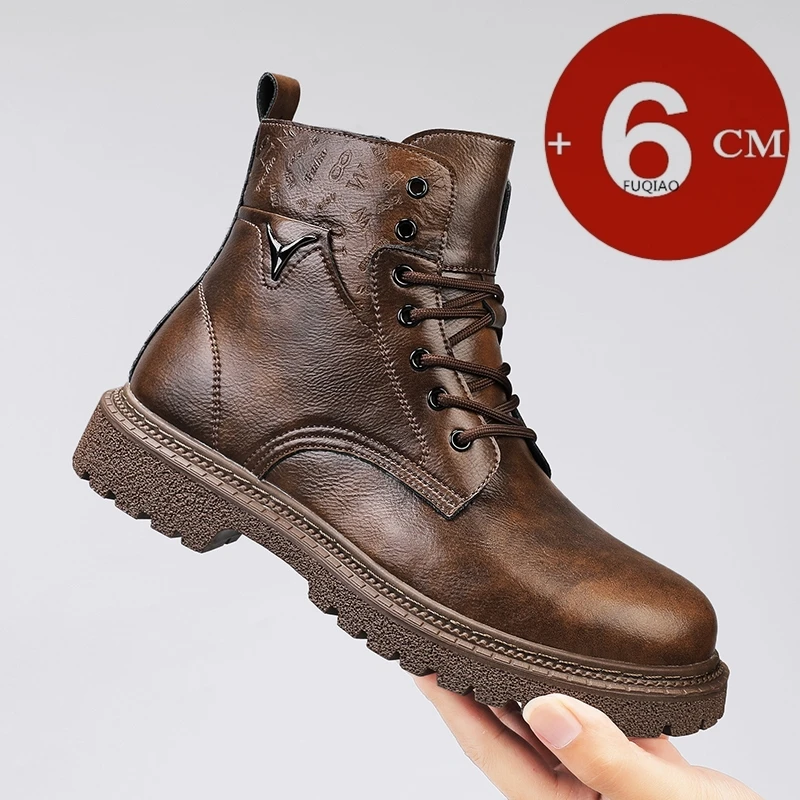 Men'S Shoes For Work - 6cm Invisible Height Increasing Men Boots