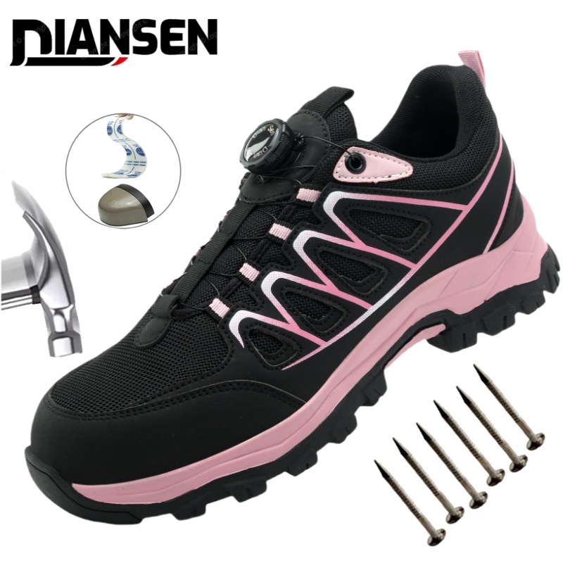 Men'S Shoes For Work - Ladies' Anti-Slip Safety Shoes, Steel-Toe Puncture-Resistant