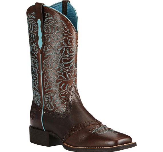 Men'S Shoes Hugo Boss - Men's Brown Leather Cowboy Boots Turquoise