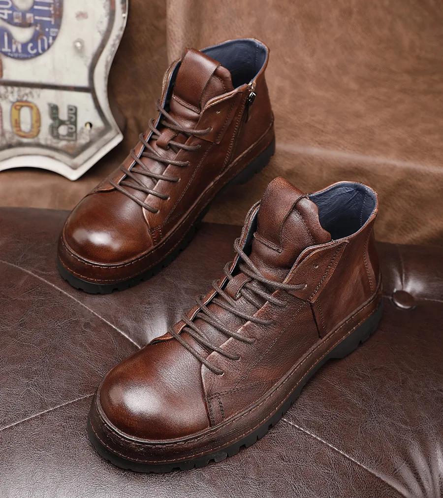 Vintage British Men Ankle Boot - Men'S Shoes Brogues avaliação e preço