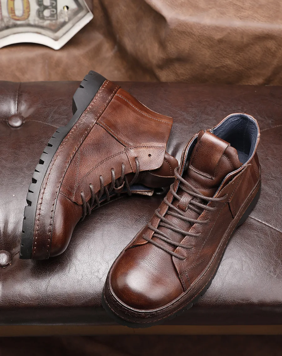 Vintage British Men Ankle Boot - Men'S Shoes Brogues avaliação e preço