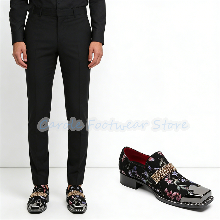 Fashion Flowers Prints Metal S - Men'S Shoes Brogues avaliação e preço