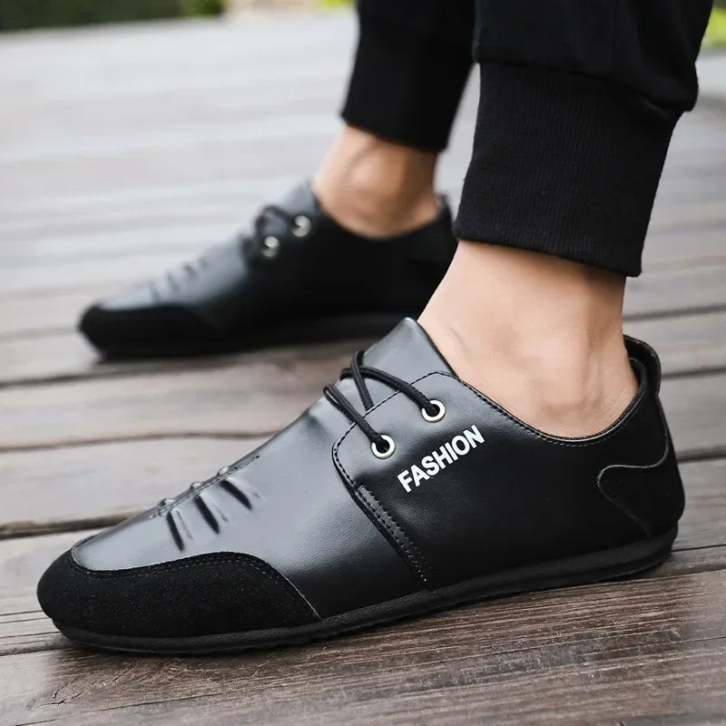 Flat Men Shoes Leisure Leather - Men'S Shoes Green And White avaliação e preço