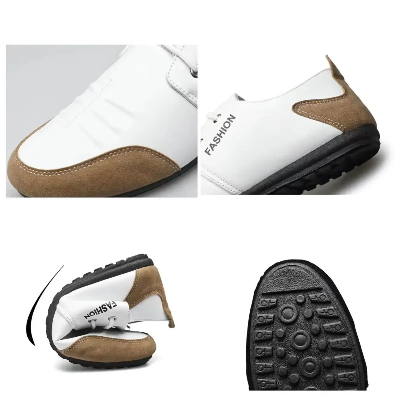 Flat Men Shoes Leisure Leather - Men'S Shoes Green And White avaliação e preço