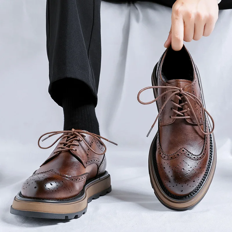 New Spring Autumn Vintage Brit - Men'S Shoes Brogues avaliação e preço