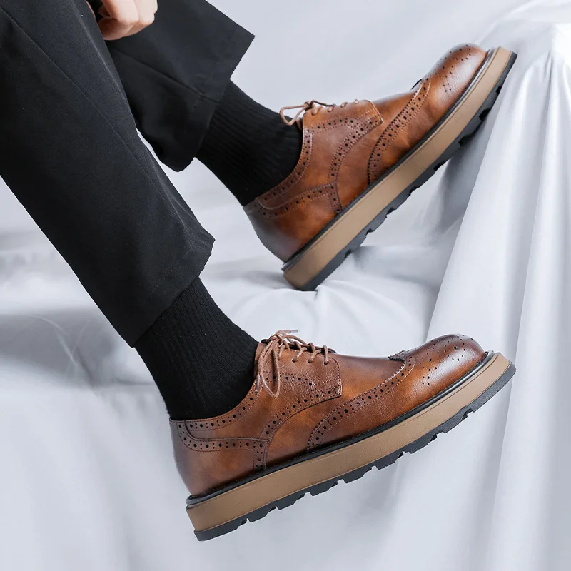 New Spring Autumn Vintage Brit - Men'S Shoes Brogues avaliação e preço