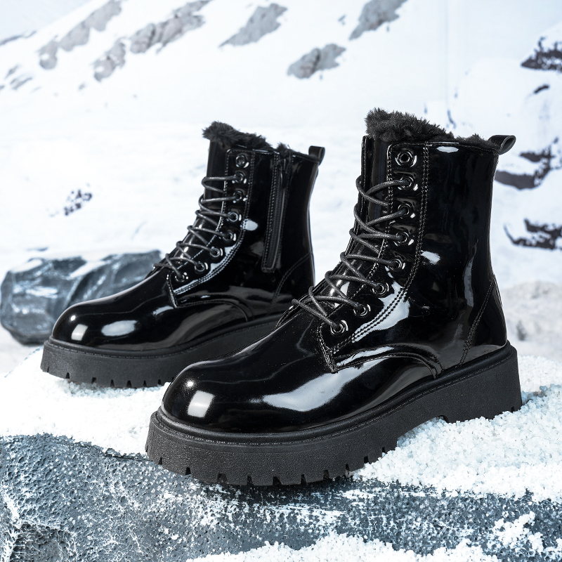 Men's warm plush high-top boot - Men'S Shoes For Work avaliação e preço