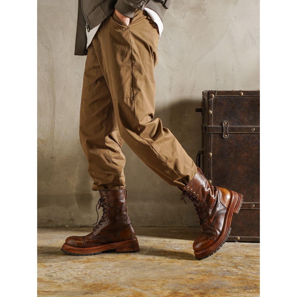 Men's Genuine Leather Motorcyc - Men'S Shoes Brogues avaliação e preço