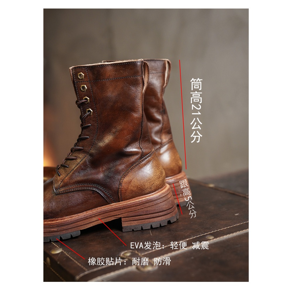Men's Genuine Leather Motorcyc - Men'S Shoes Brogues avaliação e preço