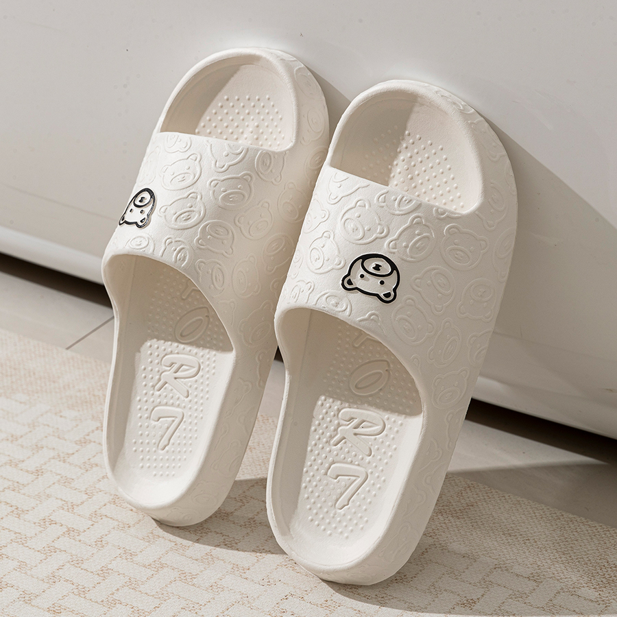 Printting Cute Bear Women Slip - Men Shoes Size avaliação e preço