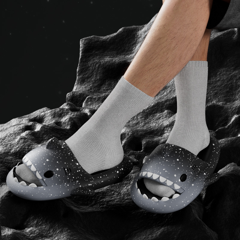 Cute Cartoon Shark Slippers Fo - Men Shoes Size avaliação e preço