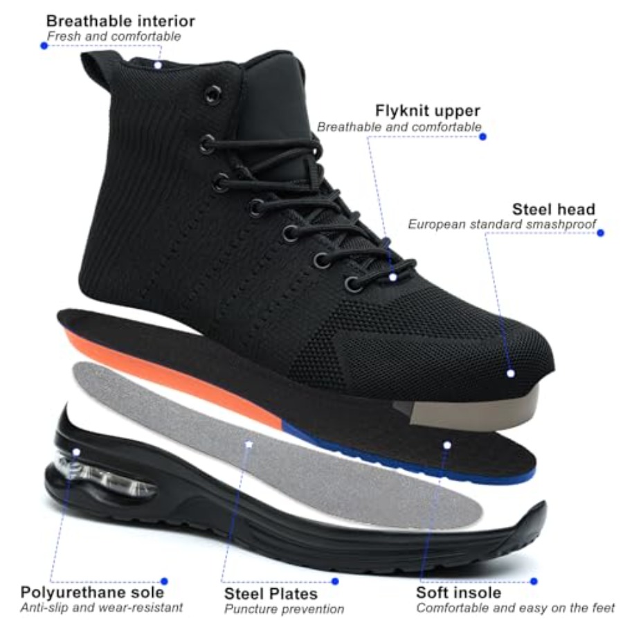 Steel Toe Work Boots for Men o - Men'S Shoes For Tennis avaliação e preço
