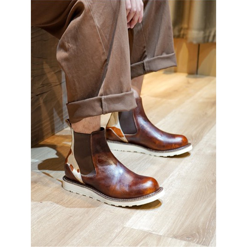 Genuine Leather Motorcycle Boo - Men'S Shoes Brogues avaliação e preço