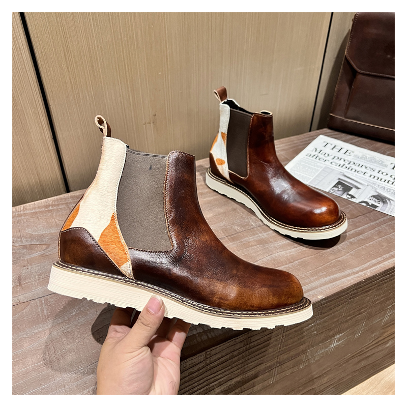 Genuine Leather Motorcycle Boo - Men'S Shoes Brogues avaliação e preço