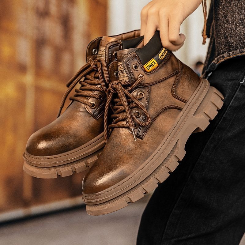 Vintage Men Platform Ankle Boo - Men'S Shoes For Work avaliação e preço