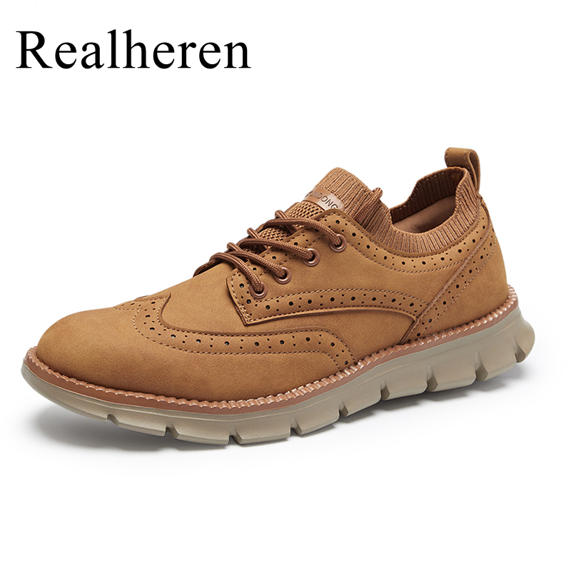 Spring Autumn Mens Brogues Lea - Men'S Shoes Brogues avaliação e preço