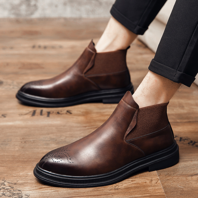 High-top leather shoes are ver - Men'S Shoes Brogues avaliação e preço