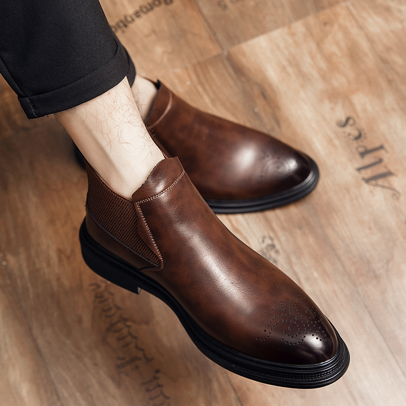 High-top leather shoes are ver - Men'S Shoes Brogues avaliação e preço