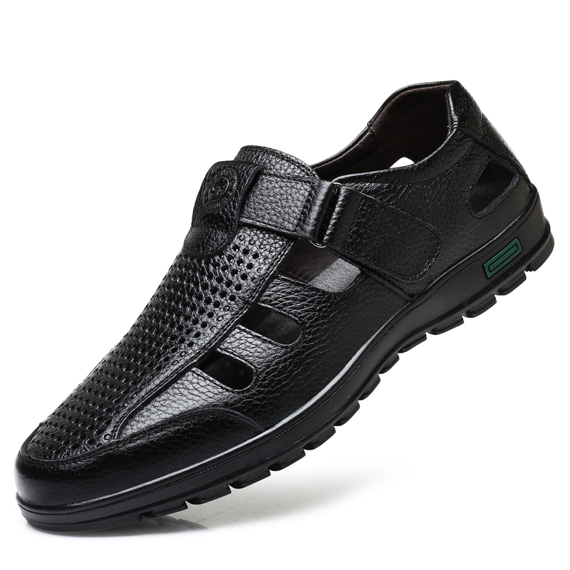 Men's Genuine Leather Sandals  - Men Shoes Eu To Us avaliação e preço