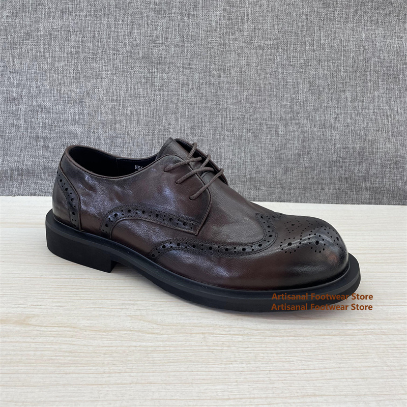 Carving Brogue Shoes for Men B - Men'S Shoes Brogues avaliação e preço